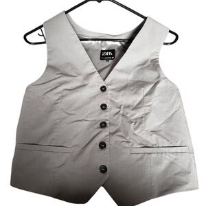 Zara Light Gray Buttoned Vest